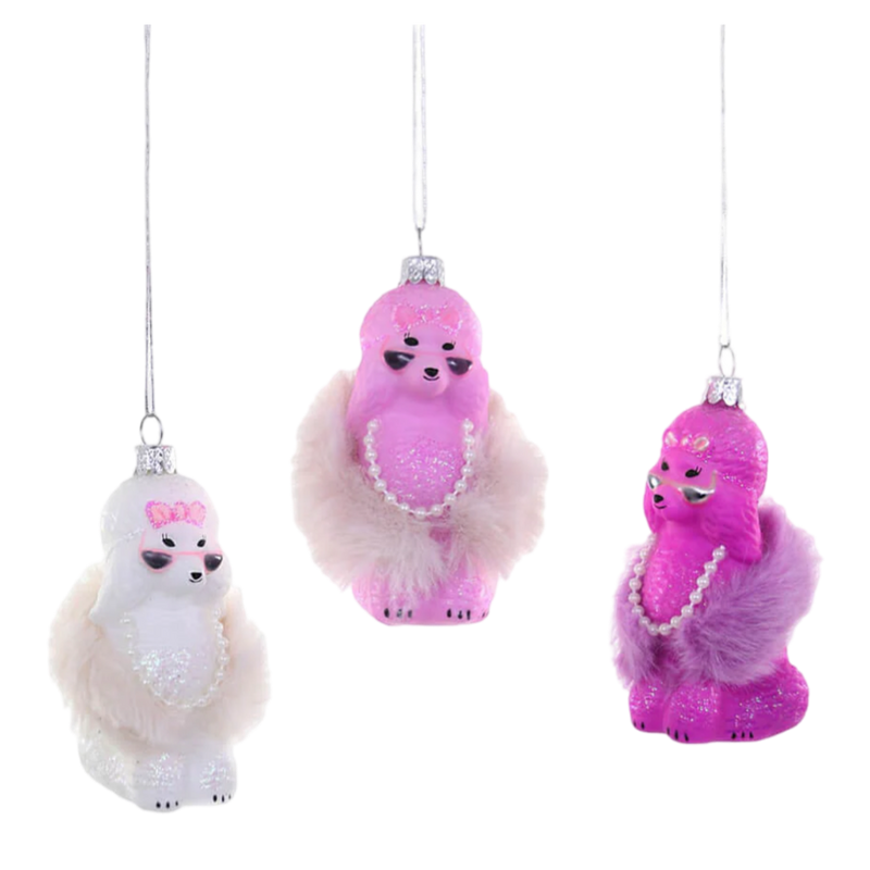 Glampoodle Poodle Pearl Sunglasses Christmas Ornament Cody Foster