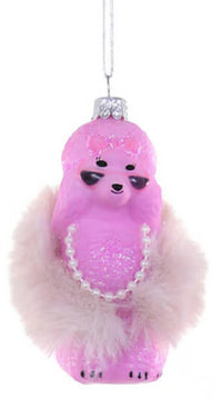 Glampoodle Poodle Pearl Sunglasses Christmas Ornament Cody Foster light Pink