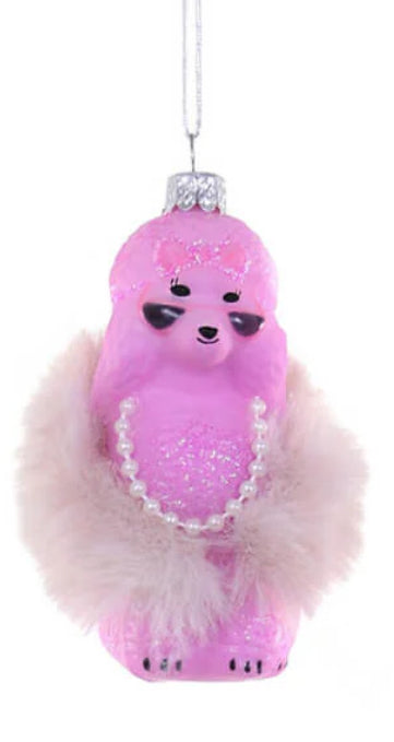 Glampoodle Poodle Pearl Sunglasses Christmas Ornament Cody Foster light Pink