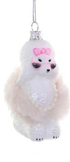 Glampoodle Poodle Pearl Sunglasses Christmas Ornament Cody Foster white