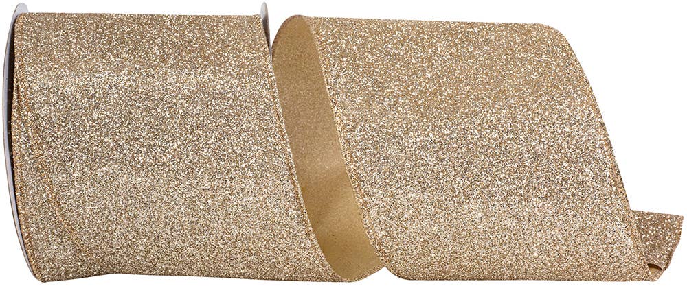 Glitter Metallic Display Value Wired Edge, Gold/silver, 4"