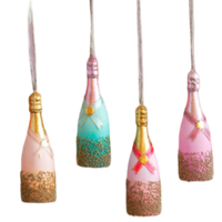 Glitterville Champagne bottle ornaments handmade christmas