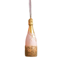 Glitterville Champagne bottle ornaments handmade christmas