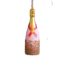 Glitterville Champagne bottle ornaments handmade christmas