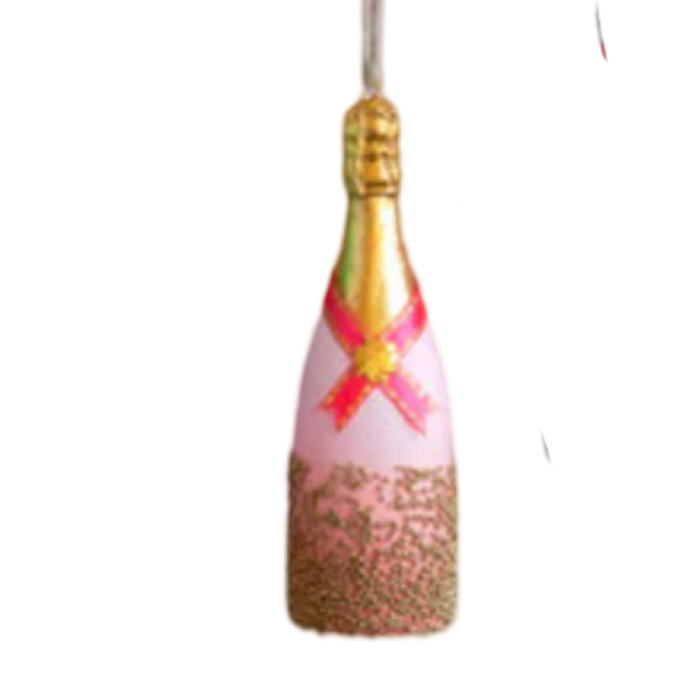 Glitterville Champagne bottle ornaments handmade christmas