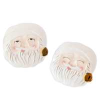 Glitterville Papa Noel 7" Cream Plates OhMeredith