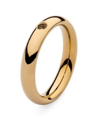 Gold ring on a white background