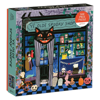 Halloween puzzle, spooky puzzle, 500 piece puzzle, Anne Bentley puzzle, Halloween decor, fall activities, autumn puzzle, spooky season, Halloween gift, folk art puzzle, cozy puzzle, seasonal puzzle, October activities, Halloween lover gift, puzzle for adults, whimsical Halloween, vintage Halloween art, pumpkin puzzle, black cat puzzle, holiday puzzle