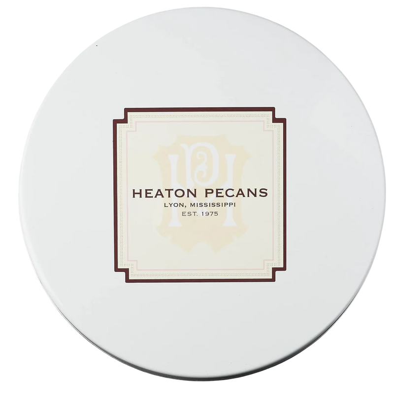 Heaton Pecans Mississippi, praline pecans, Mississippi pecans, Southern gourmet gift, pecan gift tin, local Mississippi product, holiday hostess gift, Southern treats, praline nuts, boutique gourmet food