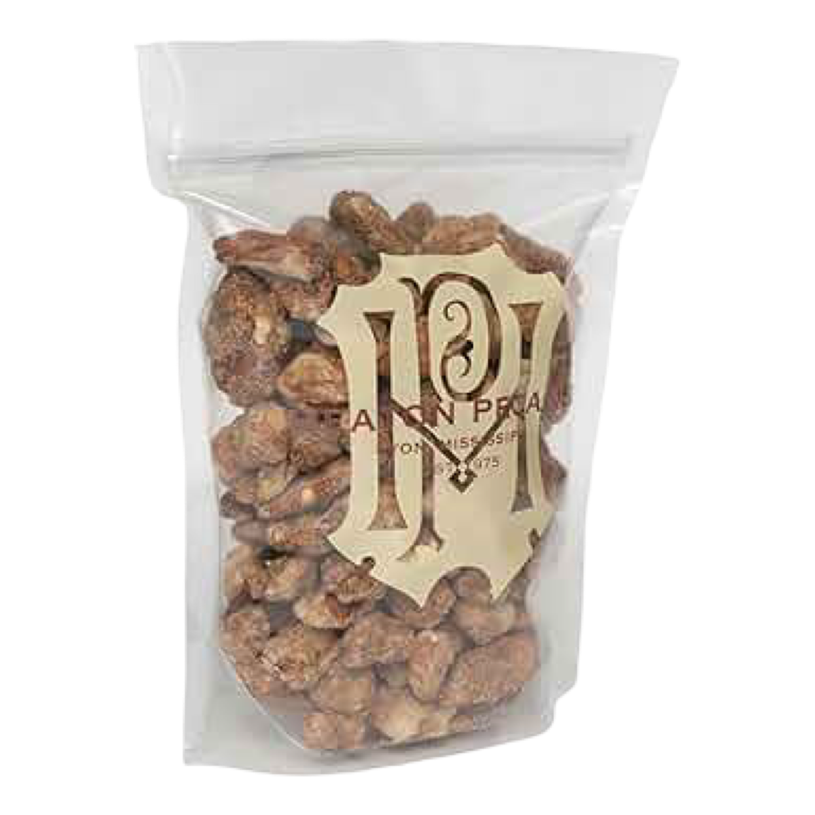 Heaton Pecans Mississippi, praline pecans, Mississippi pecans, Southern praline candy, local gourmet gift, Heaton pecans half pound, Southern treats, praline nuts, boutique gourmet food, small batch Mississippi product