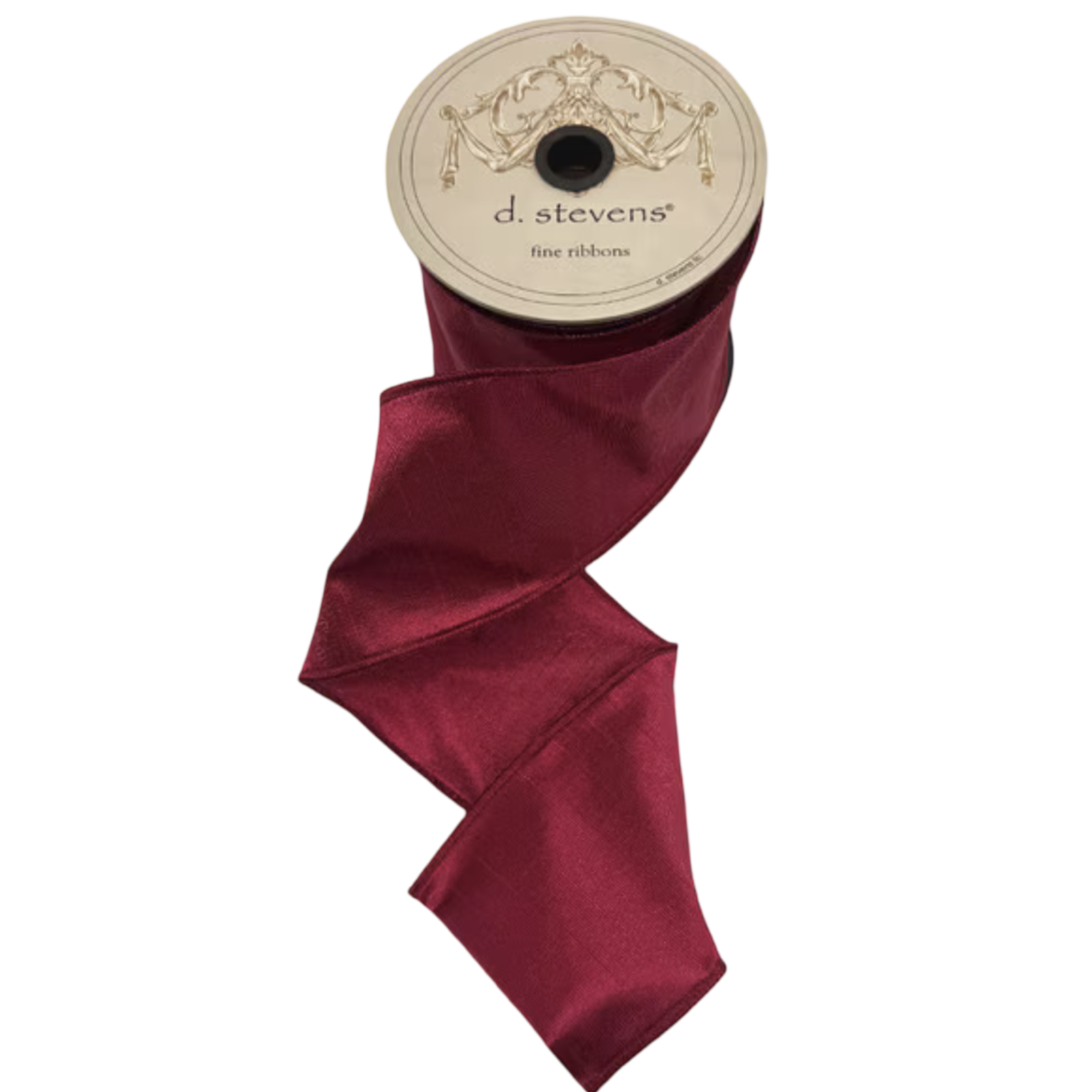 Hot pink metallic dupioni wired ribbon, 4 inches wide, with a rich jewel-tone sheen and textured finish for bows, wreaths, garlands, trees, and gift wrapping.