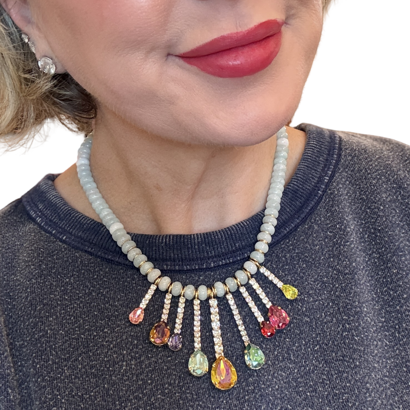 TOVA Caelith Crystal Statement Necklace