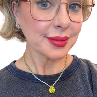 TOVA Milli Statement Necklace Chartreuse