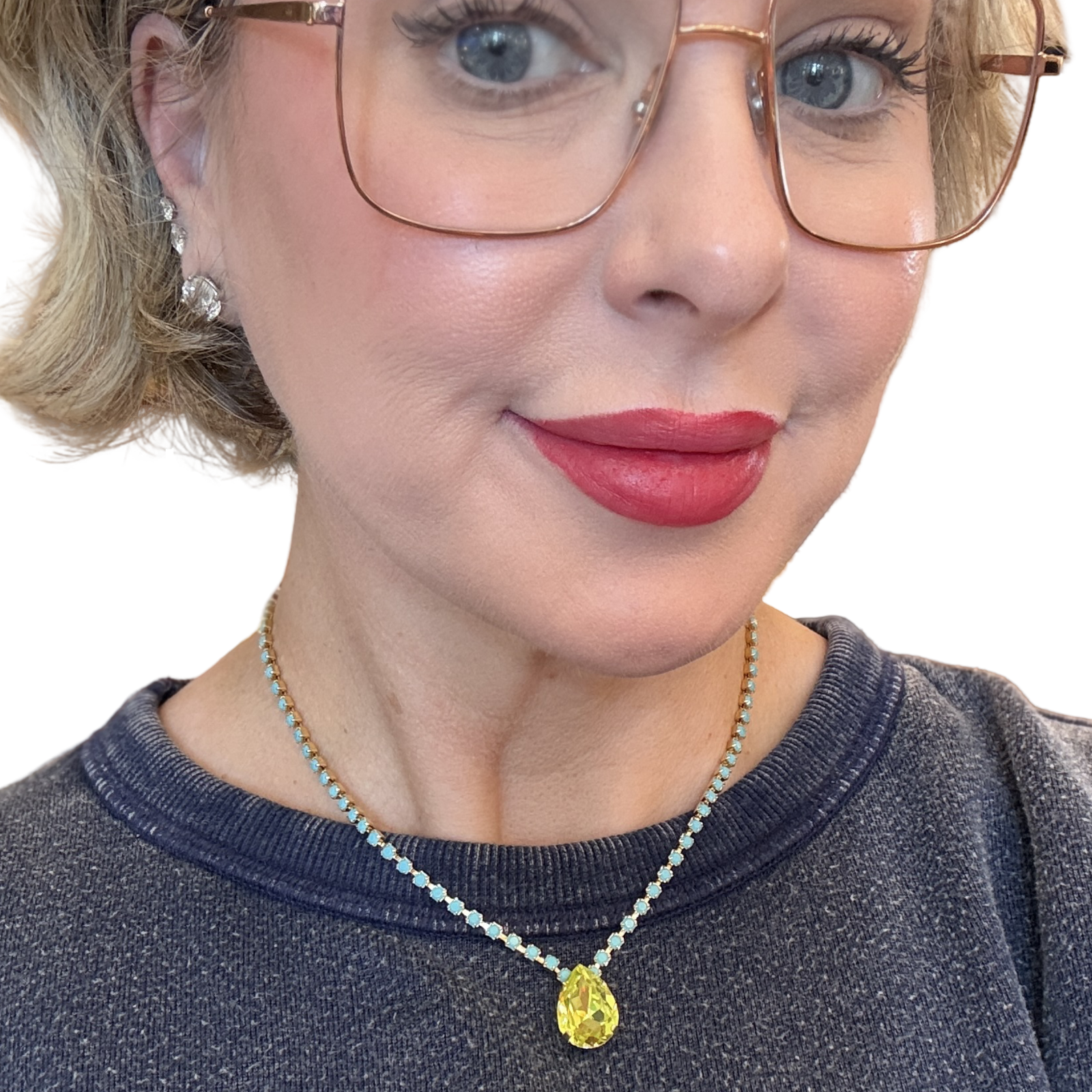 TOVA Milli Statement Necklace Chartreuse