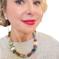 The Secret Garden Necklace | One-of-a-Kind Artisan Beaded Statement Necklace
