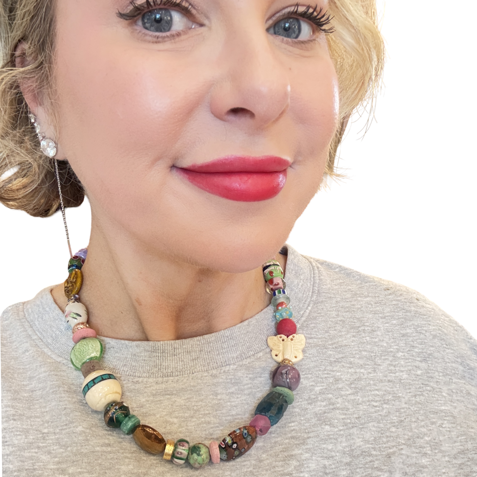 The Secret Garden Necklace | One-of-a-Kind Artisan Beaded Statement Necklace