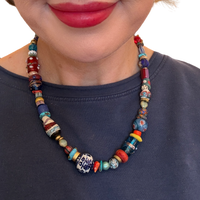 The Portofino Necklace | One-of-a-Kind Artisan Mixed Bead Statement Necklace