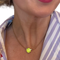 TOVA Jojo Crystal Necklace: Electric Yellow