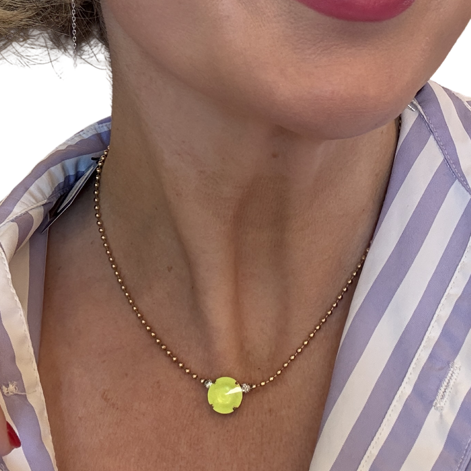 TOVA Jojo Crystal Necklace: Electric Yellow