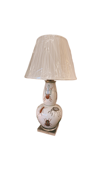 Porcelain Table Lamp Decorated with Insects