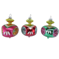 December Diamonds Vintage Spinning Top Ornaments, Set of 3