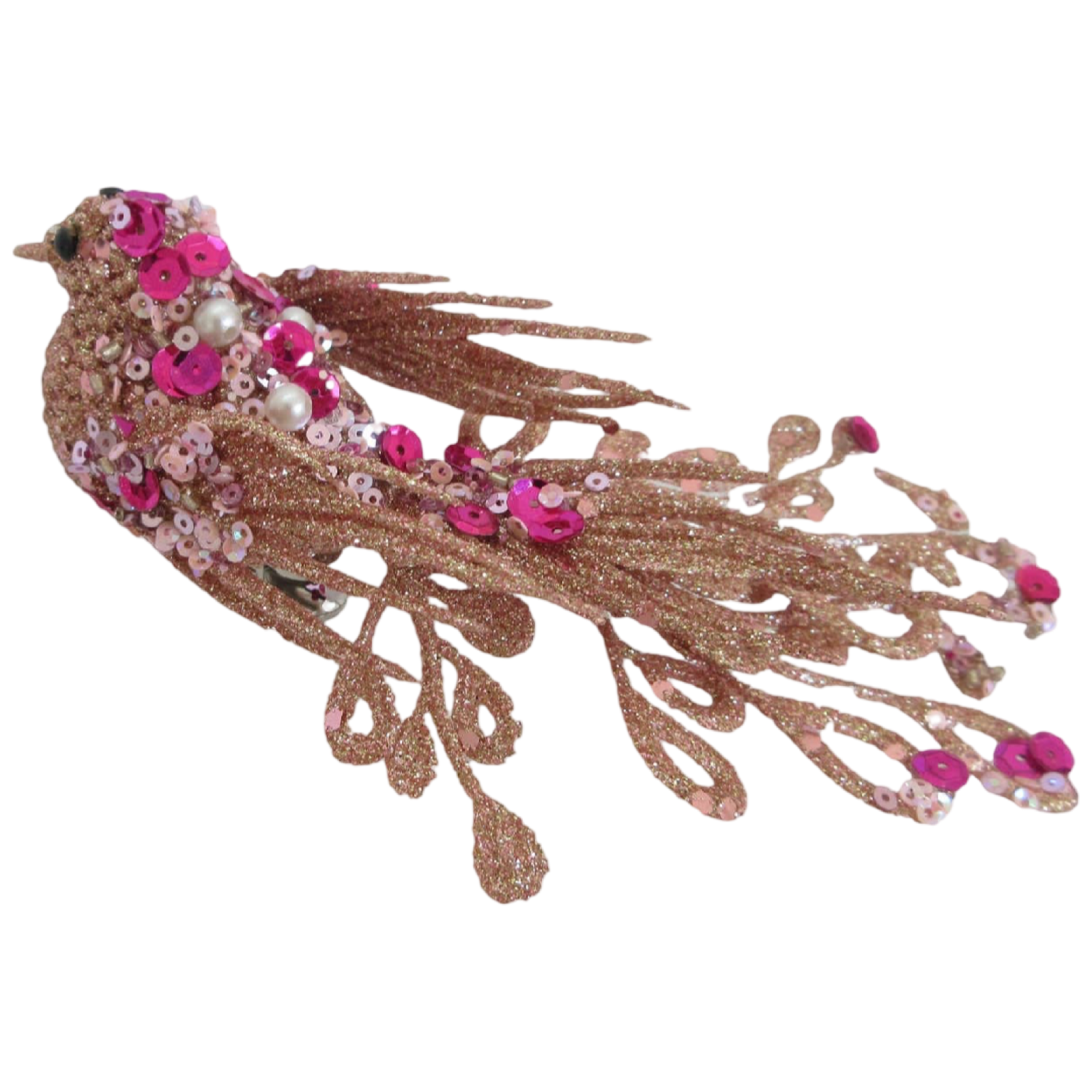 December Diamonds Glitter Bird Clip Ornament