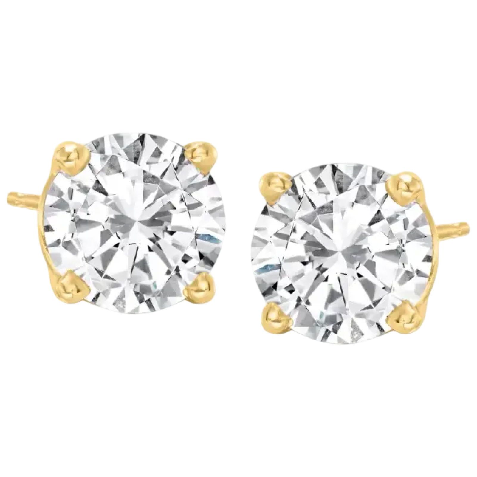 Anna Zuckerman Just Like Diamonds 2 Carat Stud Earrings in Yellow Gold