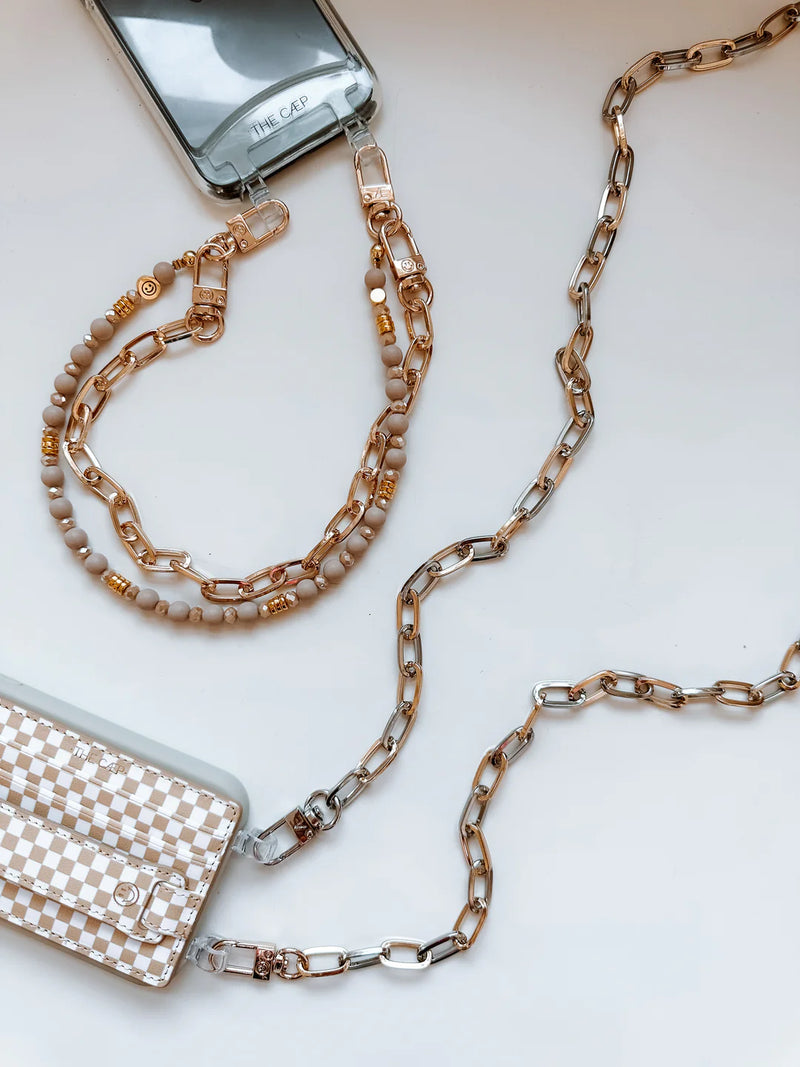 Silver/Gold Paperclip Crossbody Cell Phone Chain