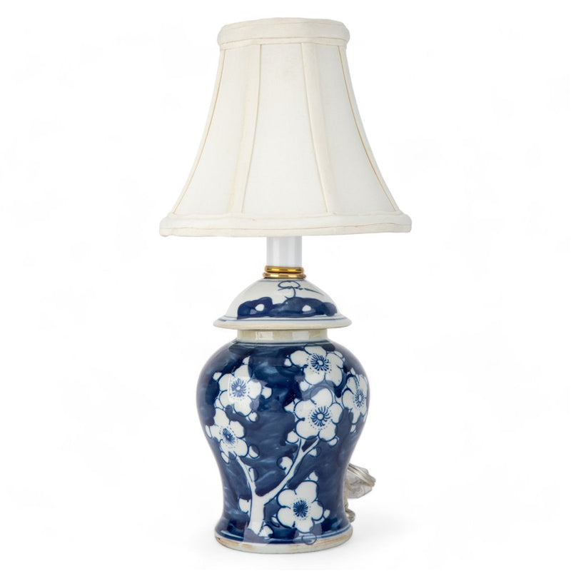 Blue Floral Jar Tiny Lamp