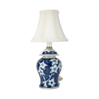 Blue Floral Jar Tiny Lamp