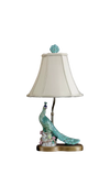 Porcelain Petite Peacock Table Lamp -22.5''H