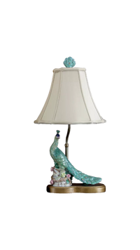 Porcelain Petite Peacock Table Lamp -22.5''H