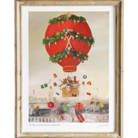 Peppermint Family Christmas Balloon Ride. 8.5"x11" Print