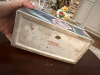 Vintage Chinese Gray Floral Enameled Porcelain Lidded Box
