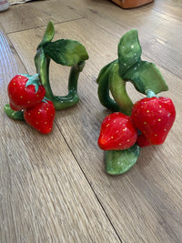 Vintage Strawberry Ceramic Napkin Ring