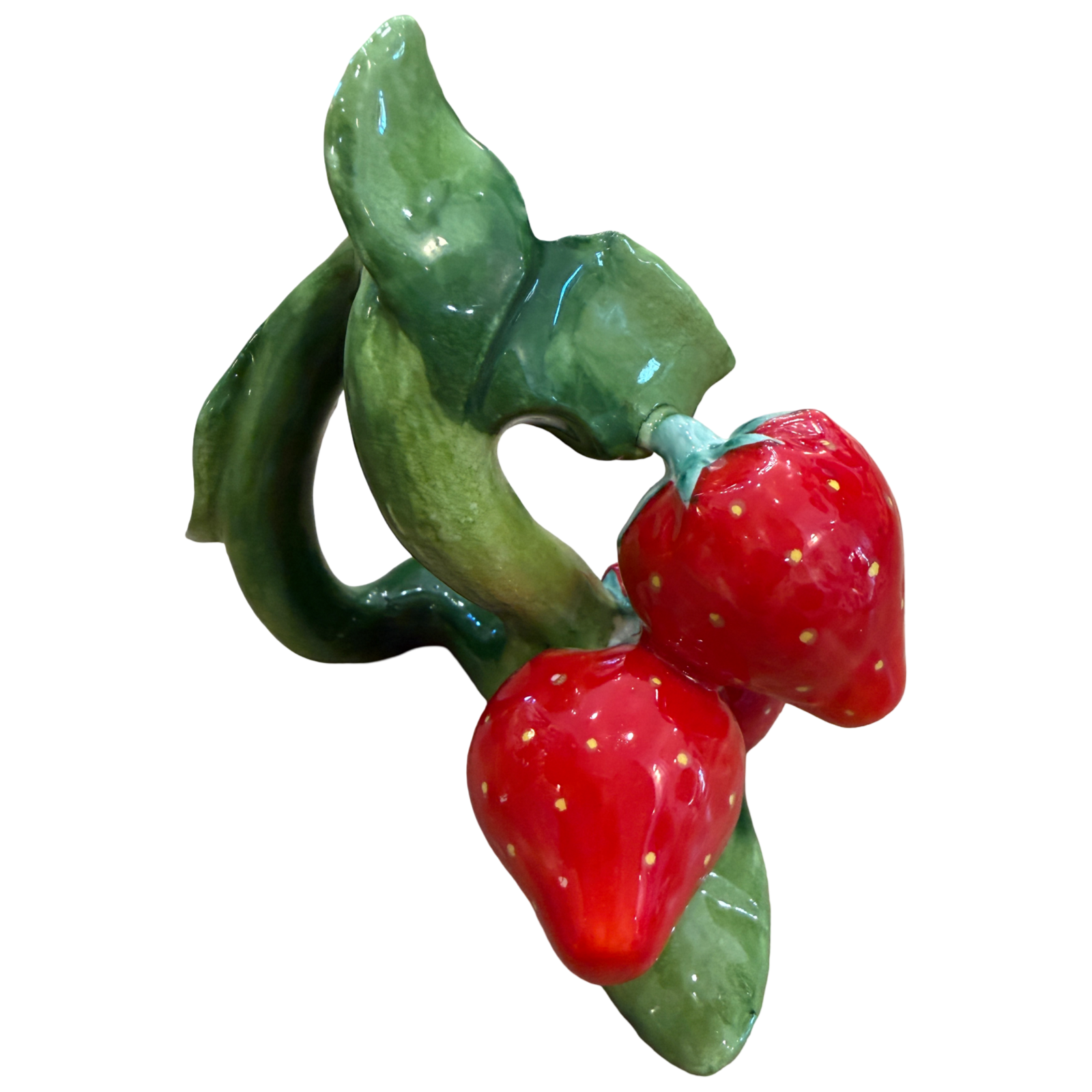 Vintage Strawberry Ceramic Napkin Ring