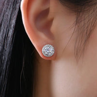 Anna Zuckerman Hello Halo 2 Carat White Diamond Crystalline Stud Earrings