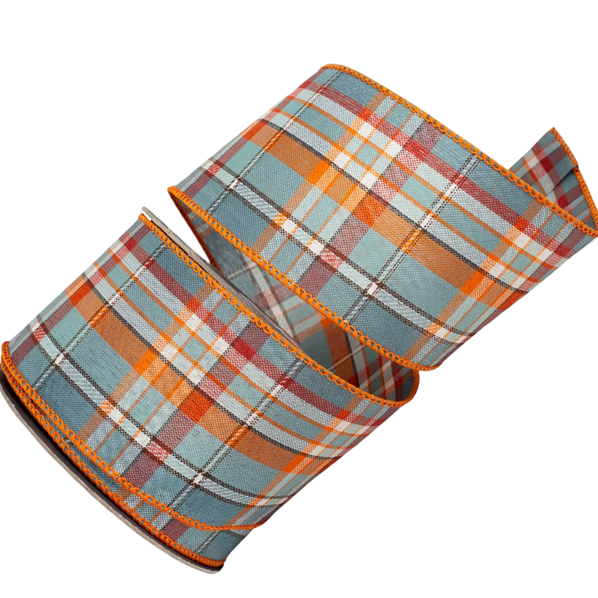 February Plaid Wired Edge Ribbon – Slate, 2.5" x 10 Yards
