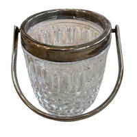 Vintage Godinger Crystal Ice Bucket with Silver Handle