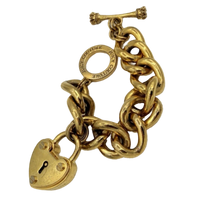 Vintage Juicy Couture Gold Charm Bracelet with Heart Lock