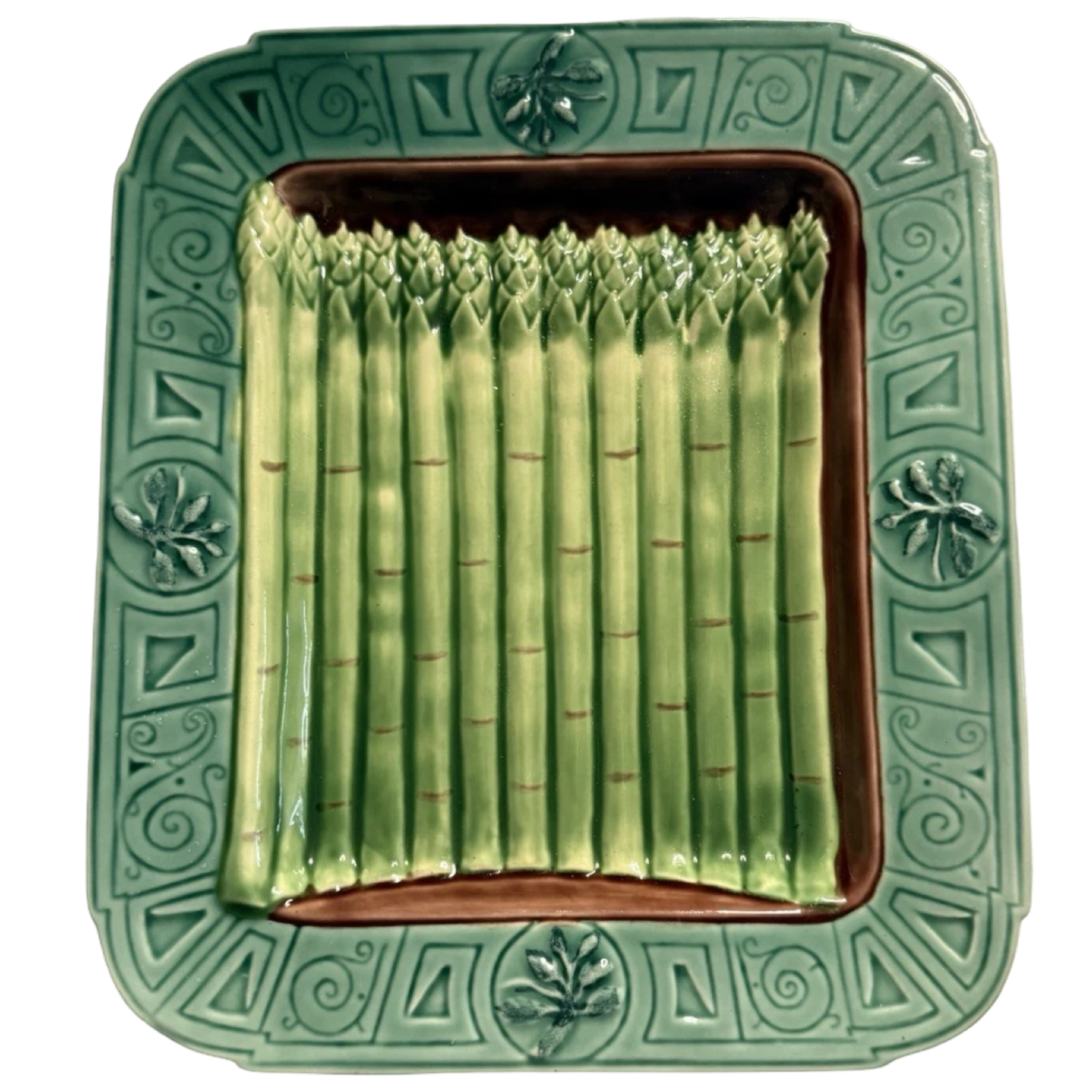 Vintage Majolica Asparagus Platter | Henriksen Imports Ceramic Serving Dish