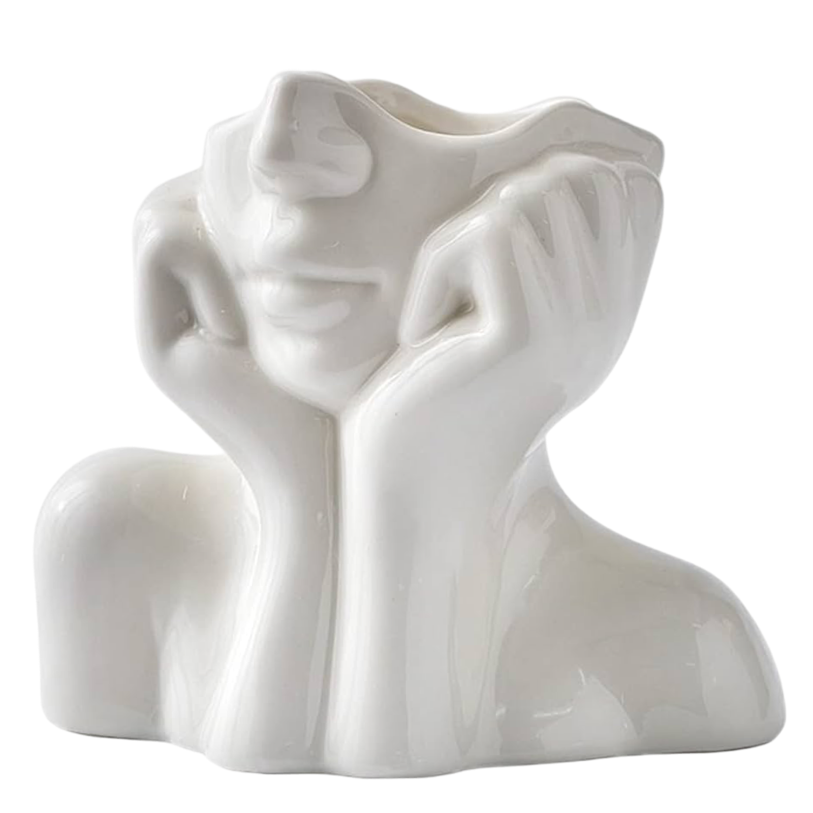 Sculptural Ceramic Daydreamer Face Vase