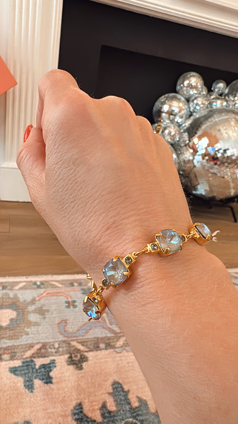 La Vie Allura Bracelet - Light Blue Crystal and Aged Brass