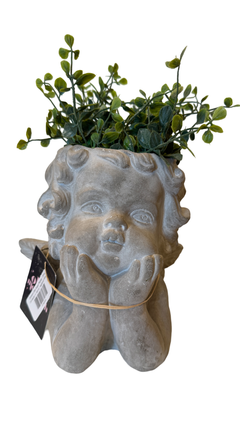 Cement Little Angel Planter - Small