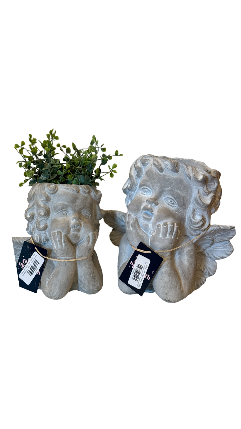 Cement Little Angel Planter - Small