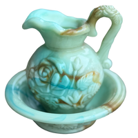 Vintage Jadeite Glass Cruet with Bowl (No Stopper)
