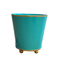 Mattie Round Cachepot Planter: Turquoise / 4 inch