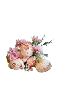 Blooming Peony Silk Bouquet Flowers 18"