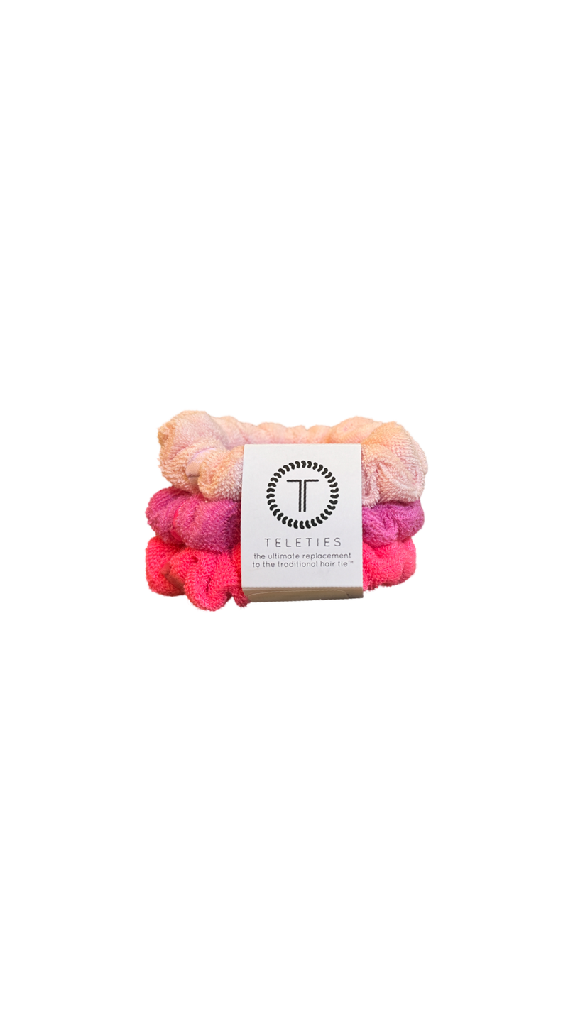 Set of 3 Pink Terry Cloth Scrunchies