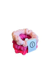 Set of 3 Pink Terry Cloth Scrunchies